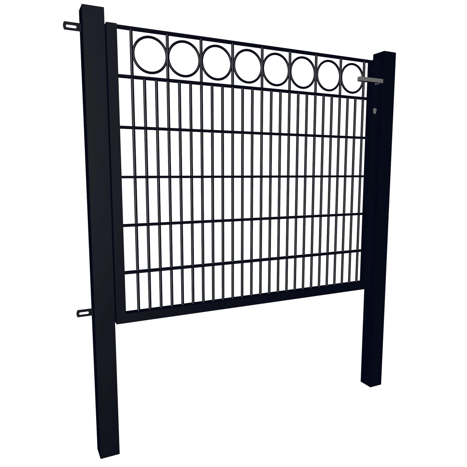 Gartentor Dekor 1-Flügelig Ring 120 cm x 120 cm Anthrazit günstig online kaufen