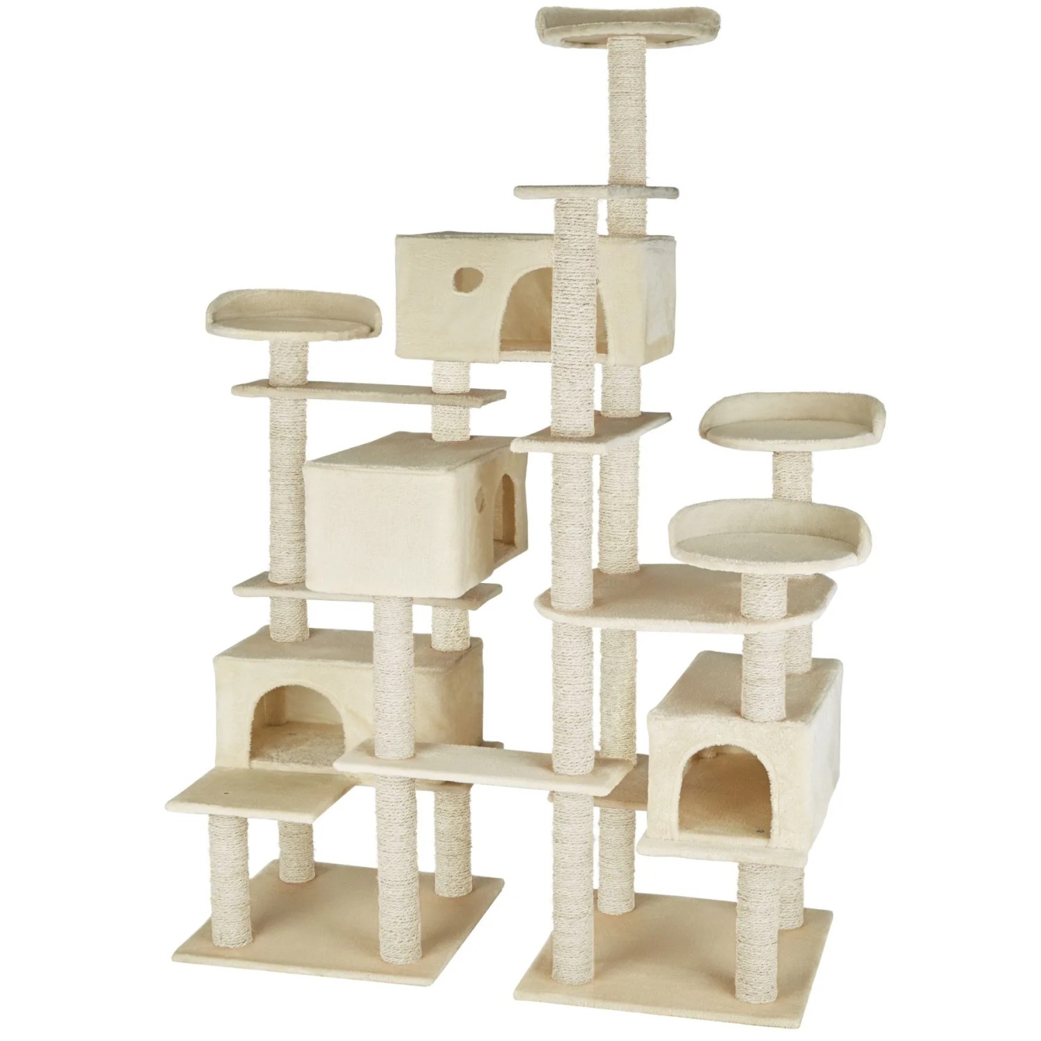 Tectake Kratzbaum Entissar 214 cm Sisal  138 x 60 x 214 cm Beige