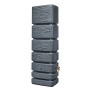 4rain Wandtank Slim Stone Decor 350 l Graphite Grey mit Auslaufhahn. Regentonne in Steinoptik.