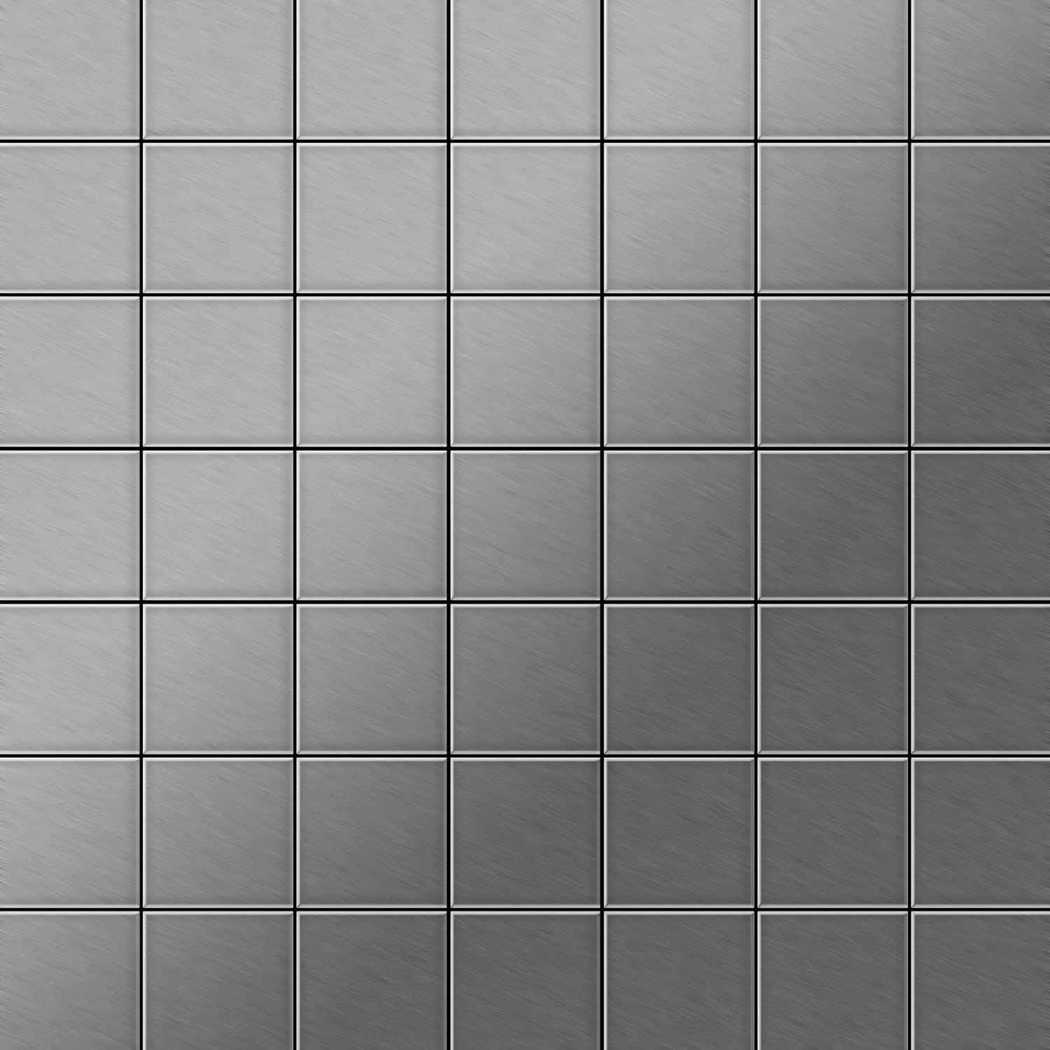ALLOY Mosaik Fliese Massiv Metall Edelstahl Gebürstet Grau 1,6mm Stark Atti günstig online kaufen