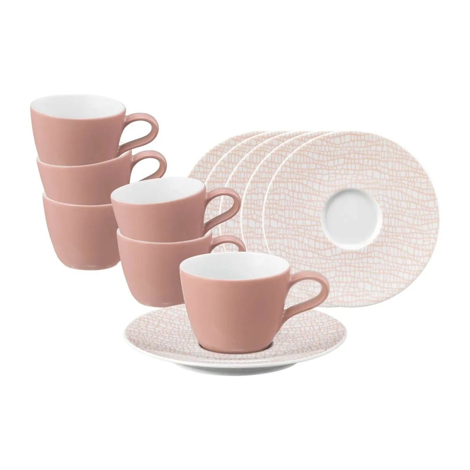 Seltmann Weiden Life Fashion Espressotasse mit Untertasse 90 ml 6er Set Posh Rose