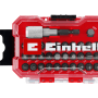 Einhell Bit-Set XS-Case, 30-teilig, mit Bits, Bithalter und Gürtelclip in roter Box.