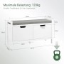 Schuhbank SoBuy FSR63-II-W, weiß-grau, mit Sitzfläche und Stauraum, Maße: 91x51x30cm.