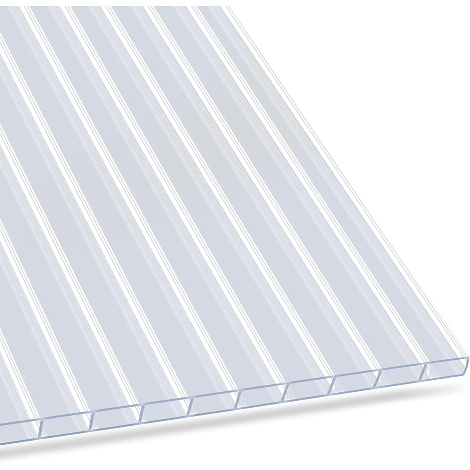 KARAT Doppelstegplatte aus Polycarbonat 60,5 x 121 cm transparent - Stegplatte für Gewächshäuser - 4 mm Stärke