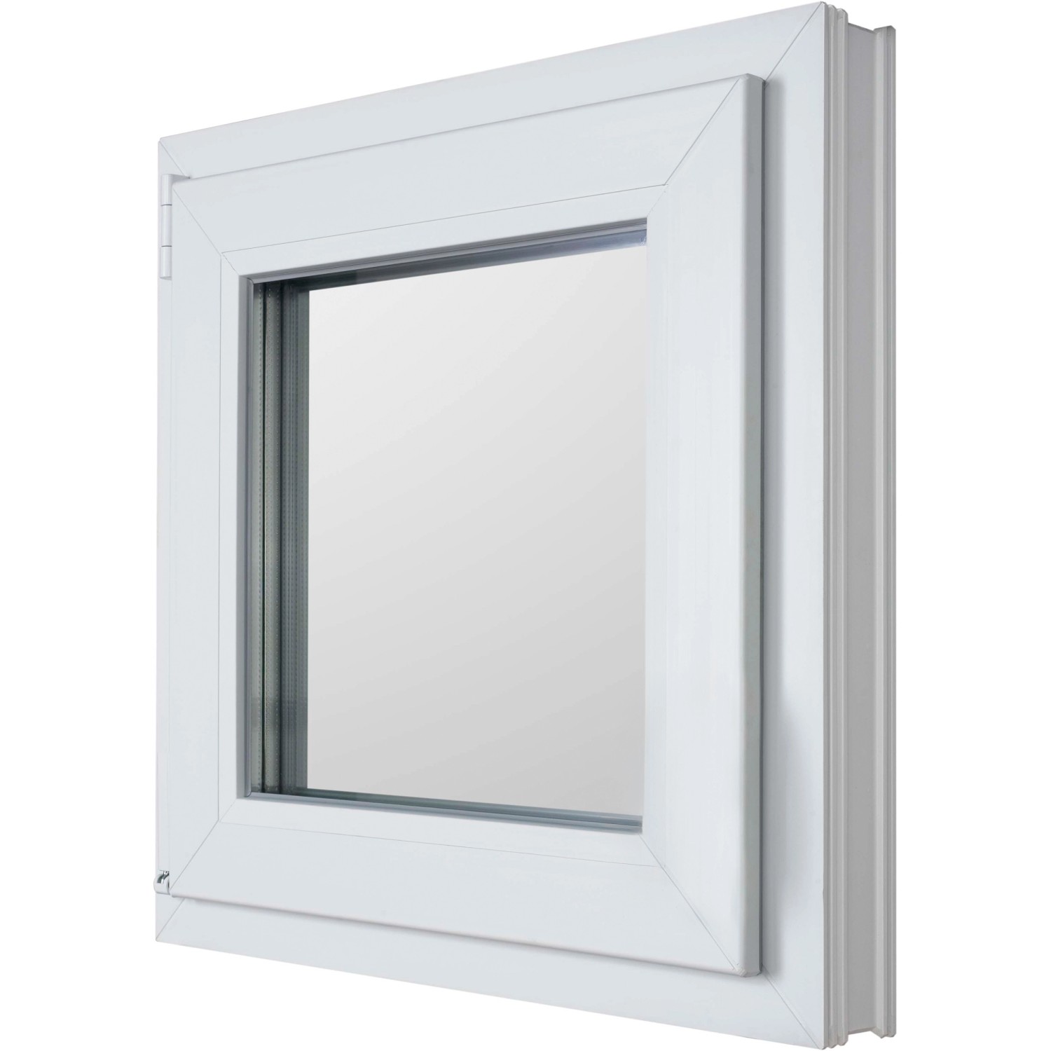 KM Meeth Kunststofffenster CL7 Weiß 60 cm x 60 DIN links Uw-Wert 0,90