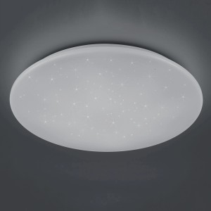 Weiße LED-Deckenleuchte Kato Ø 60 cm mit Sternenhimmel-Effekt.
