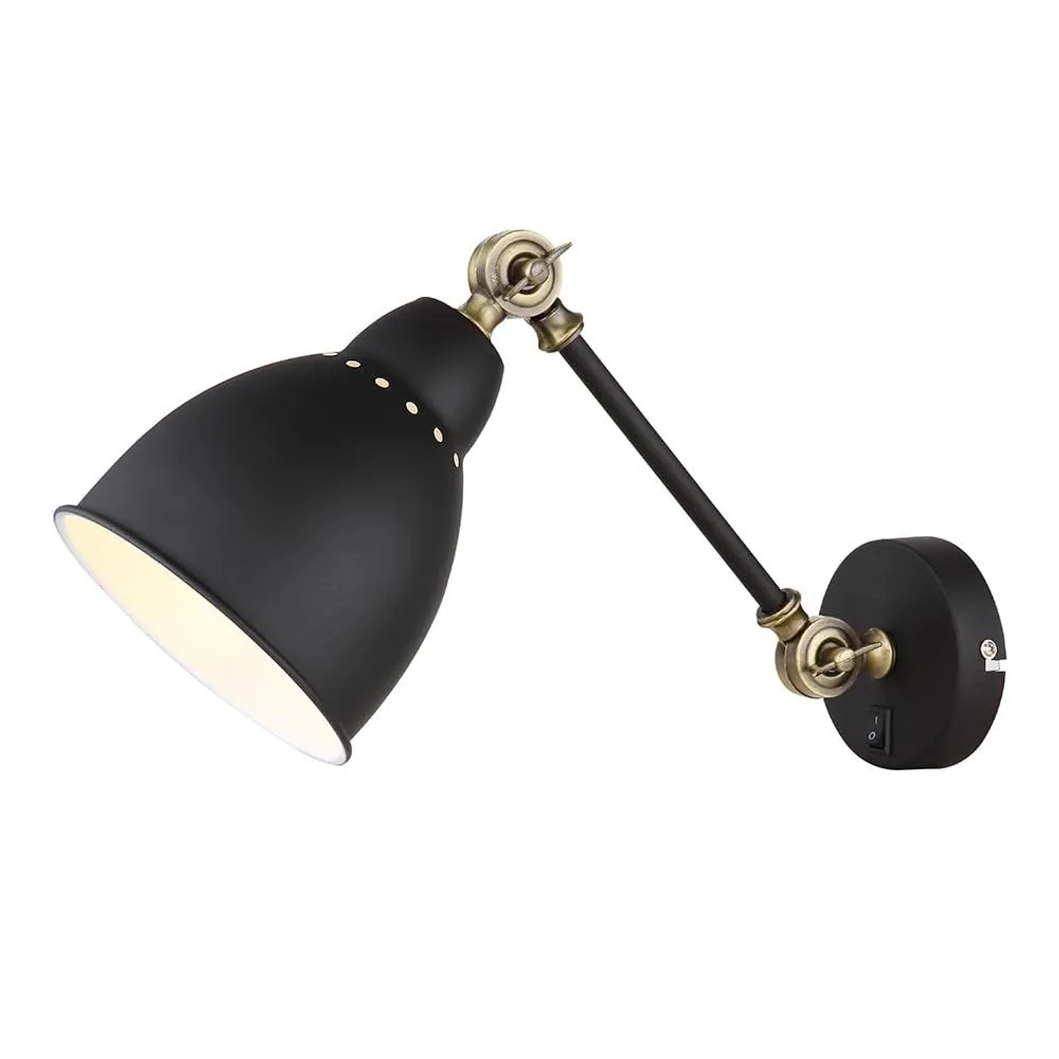 Arte Lamp Wandleuchte Braccio E27 Schwarz Metall im Industrie-Design
