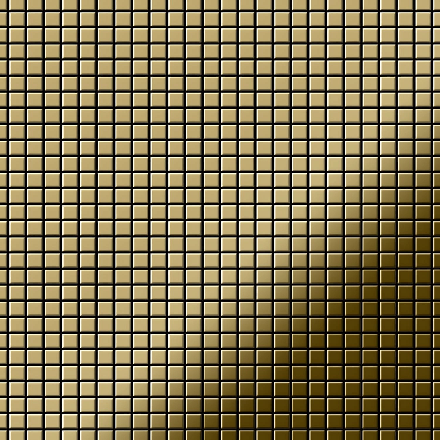 ALLOY Mosaik Fliese Massiv Metall Titan Hochglänzend Gold 1,6mm Stark Glome günstig online kaufen