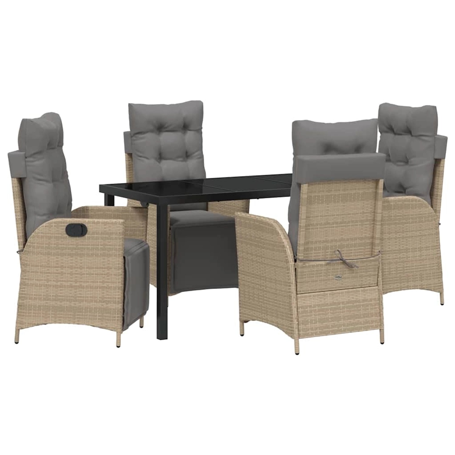 vidaXL Garten Essgruppe 5-Tlg Beige Poly Rattan 3380563 günstig online kaufen