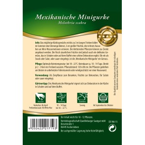 Samentüte Quedlinburger Mexikanische Minigurke, Kletterpflanze mit kleinen, gurkenähnlichen Früchten.