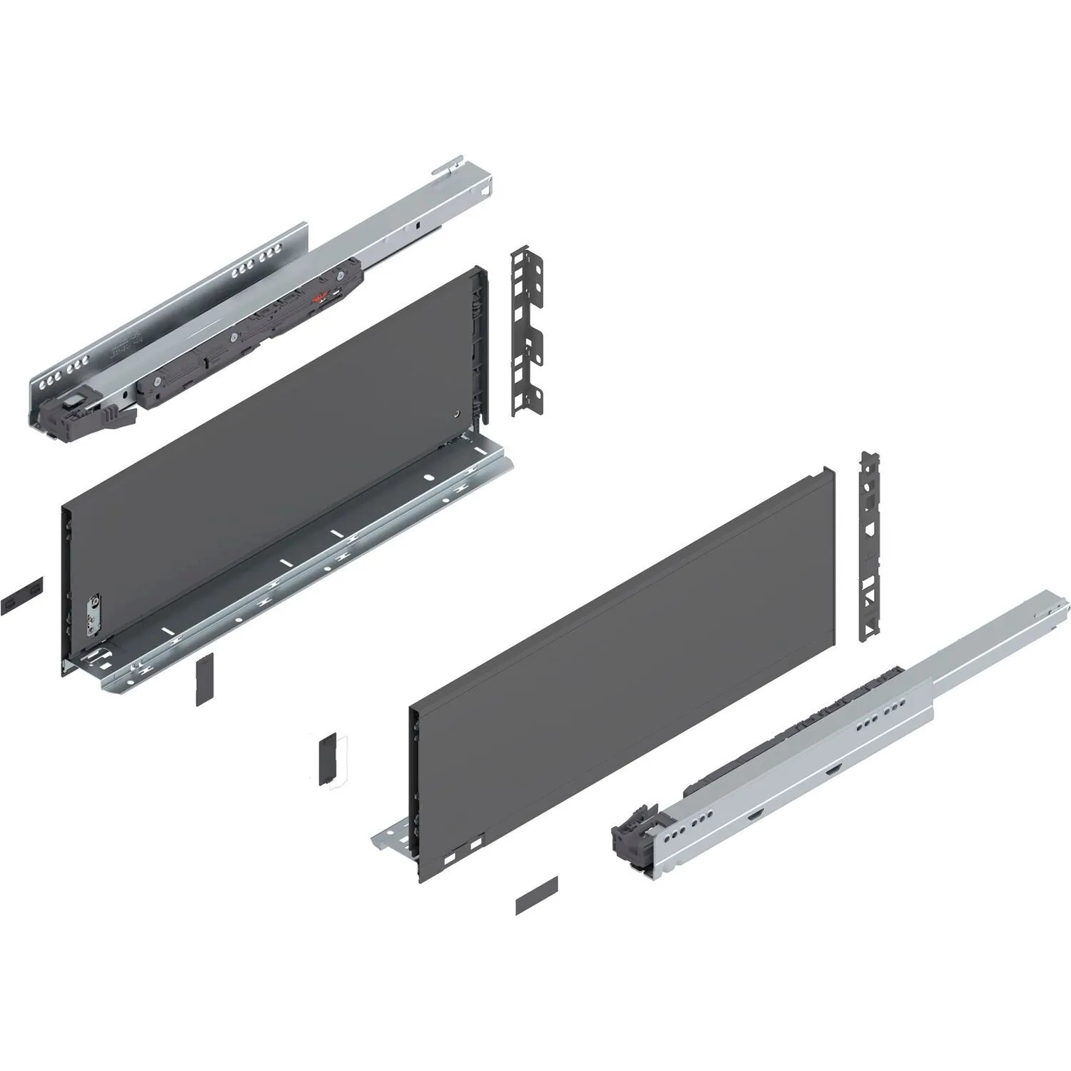 Blum Legrabox Pure Set Höhe C Tip-On Vollauszug 500 mm 40 kg Oriongrau 1 Paar