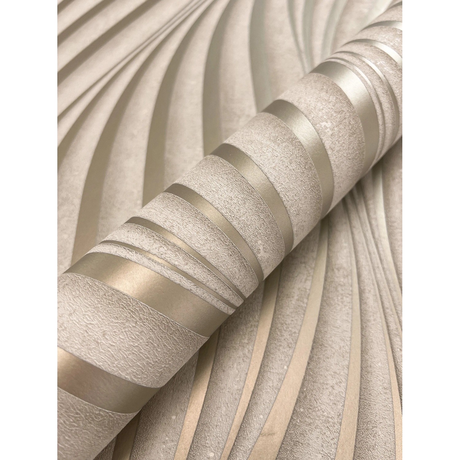 Newroom Vliestapete Armani Beige Wellen Modern FSC®