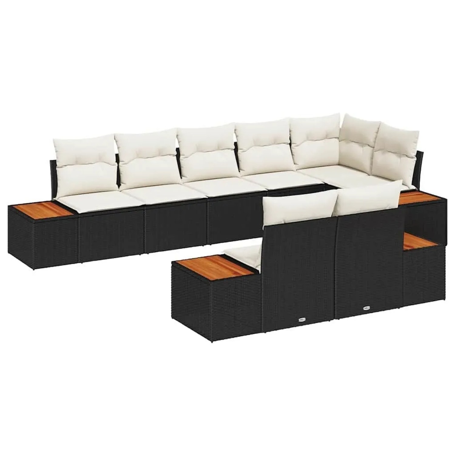 vidaXL Gartensofa-Set mit Kissen 8 Stk Schwarz und Creme Polyrattan 3356777 günstig online kaufen
