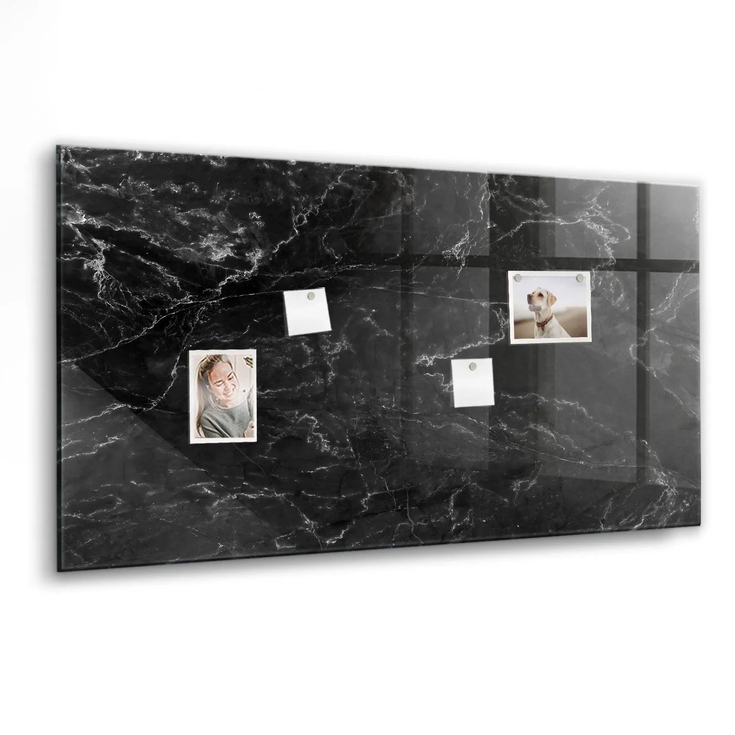 Tulup Beschreibbare Glasmagnettafel Schwarzer Marmor 120x60 cm Magnettafel günstig online kaufen