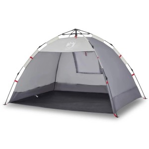 vidaXL Strandzelt 2 Personen Grau Quick Release Wasserdicht 4005298