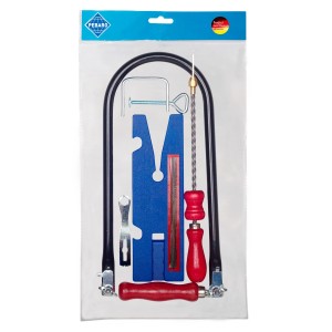 Pebaro Laubsäge-Set, 12-teilig mit Drillbohrer in Tüte. Werkzeugset für Holzarbeiten.