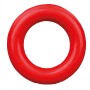 Roter Jollypaw Ring aus Naturgummi, ein Apportierspielzeug für Hunde.