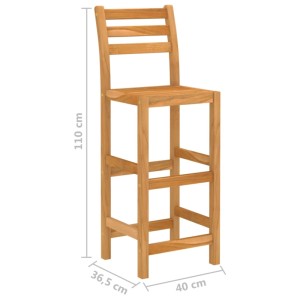 Barstuhl aus Akazienholz, Teil des 3-tlg. Gartenbar-Sets von vidaXL. Gartenmöbel für Terrasse und Garten.
