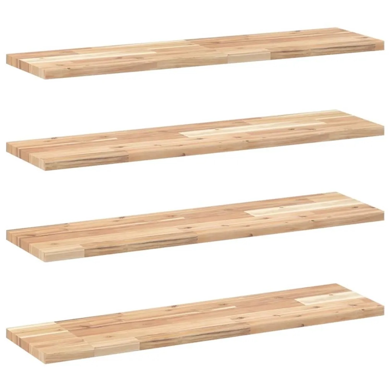 vidaXL Schweberegale 4 Stk 80x20x2 cm Massivholz Akazie Unbehandelt 3279346