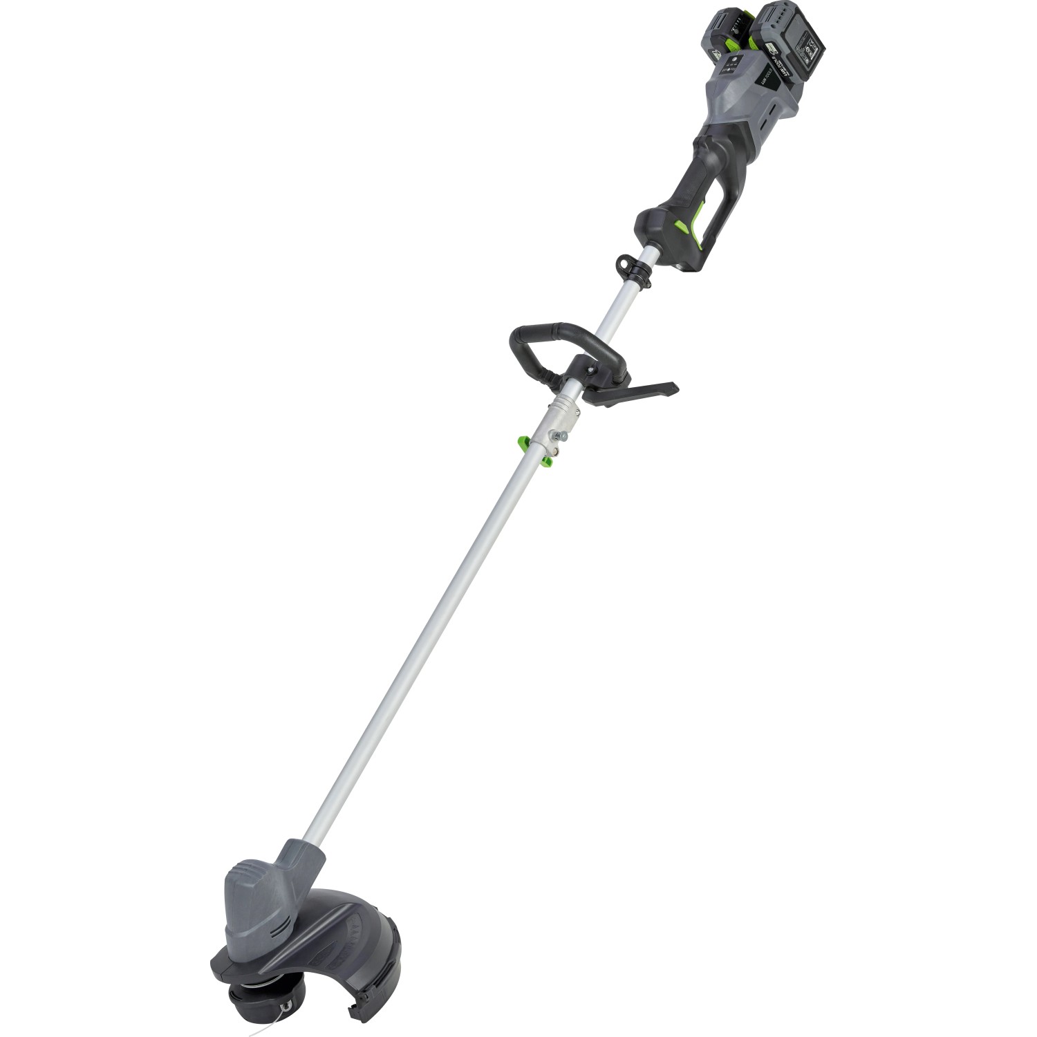 LUX-TOOLS Akku-Freischneider A-FS-2x20/30: Akku-Trimmer mit Faden und Messer für Gartenarbeiten.
