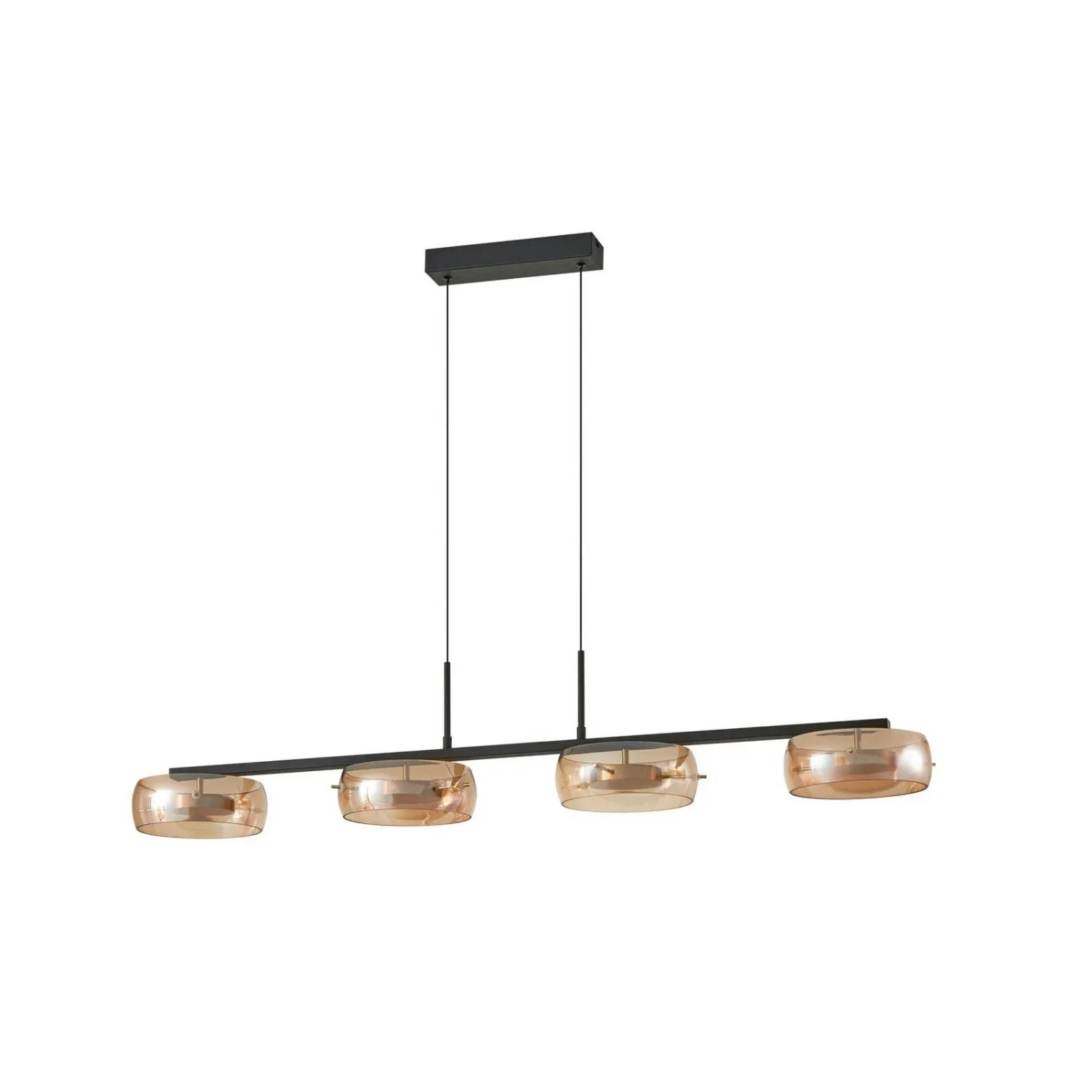 Lucande LED Pendelleuchte Martis 10043441 Dimmbar Modern in Creme aus Glas 4-flammig Wohnzimmerleuchte
