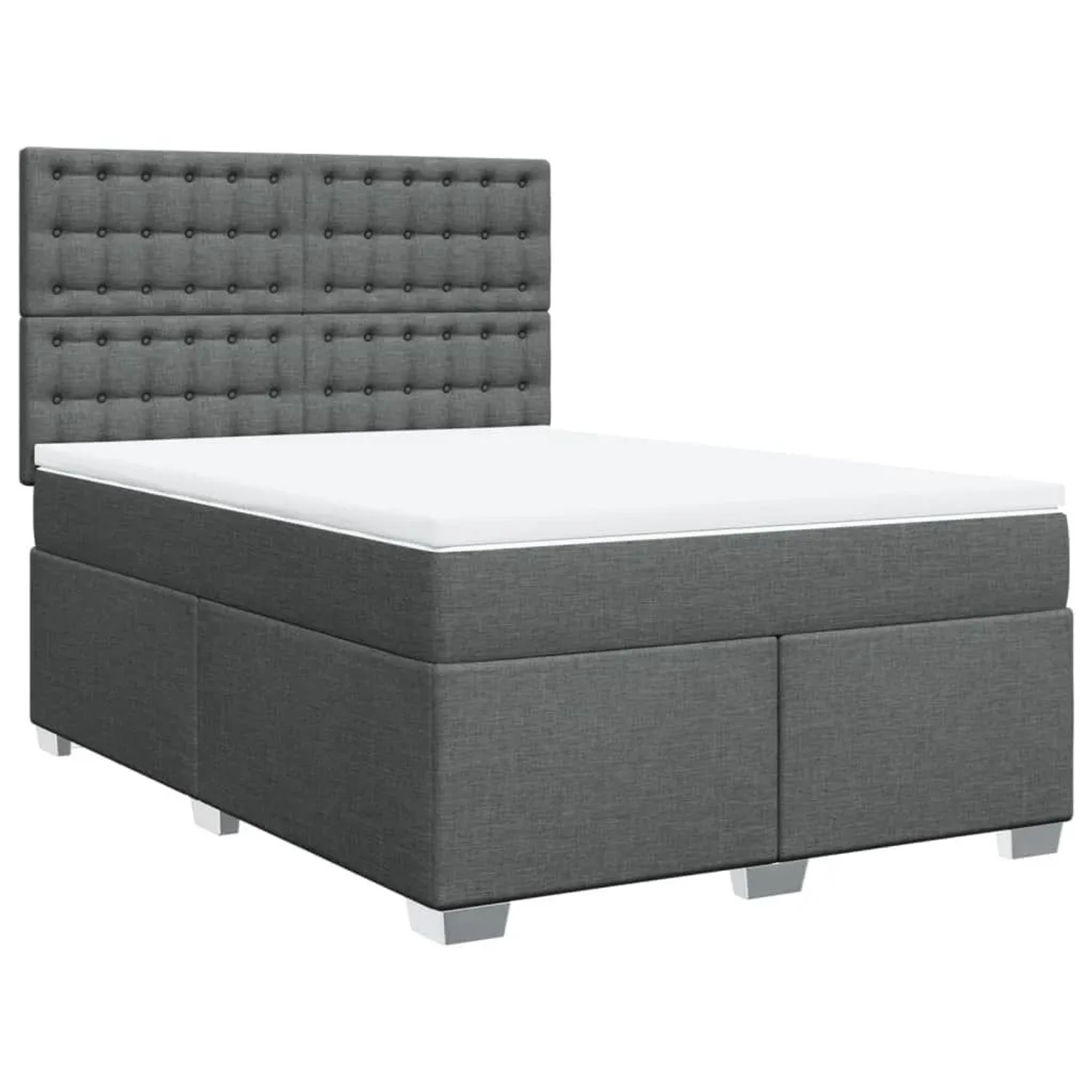 vidaXL Boxspringbett mit Matratze Dunkelgrau 140x200 cm Stoff 3292826 günstig online kaufen