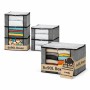 BigDean 6er-Set Aufbewahrungstaschen, je 90L, für Kleidung, Textilien und mehr. Grau mit Sichtfenster.