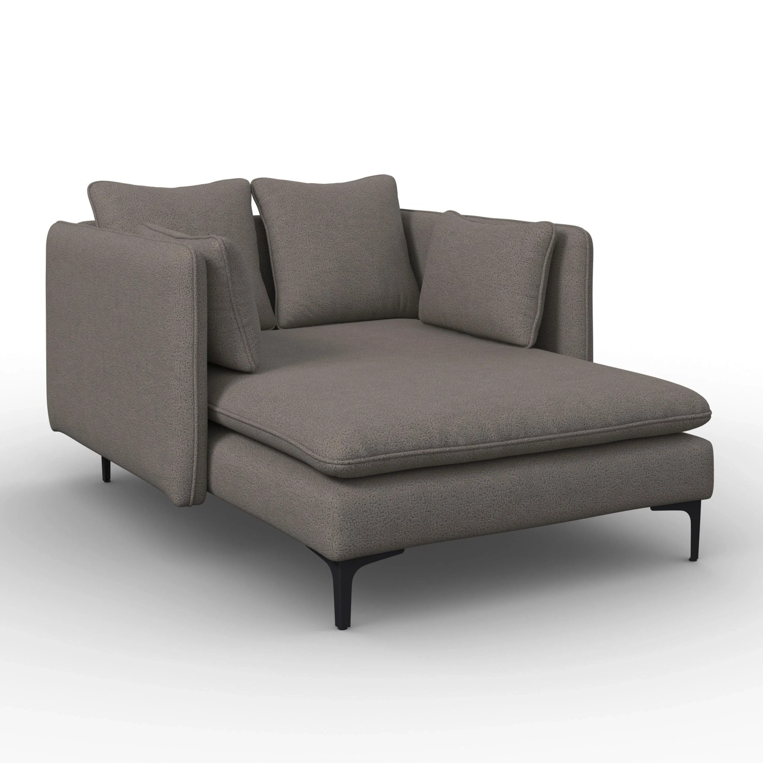 Bessagi Home Chaiselongue Sandy Grau Chenille