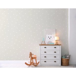 Sanders & Sanders Tapete Punkte Beige Und Weiß 53 Cm X 10 M - 640467