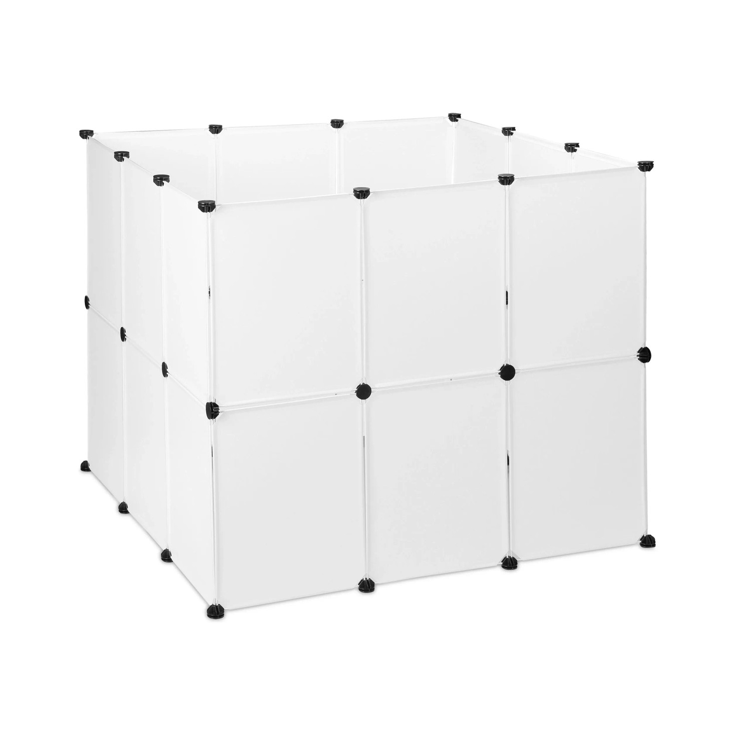 Relaxdays Kleintiergehege Kunststoff Weiß Stecksystem 24er Pack 92 cm x 110 cm x 110 cm 5,2 kg