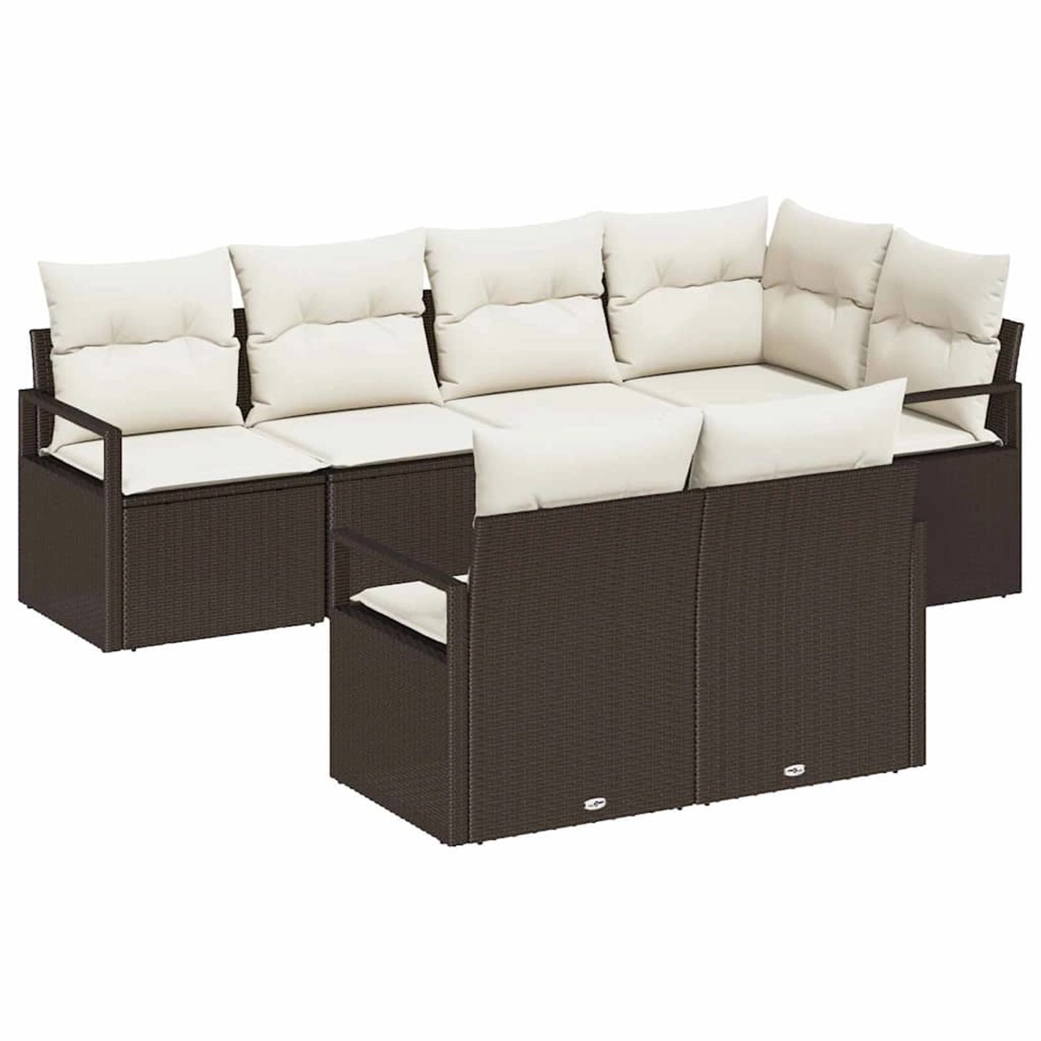 vidaXL Garten-Sofa-Set 7-Tlg Braun Poly Rattan 3346418 günstig online kaufen