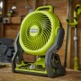 Ryobi Akku-Ventilator One+ RF18-0, 18V, grün/grau, mit drehbarem Kopf für flexible Luftzirkulation.