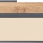 Globo LED-Deckenleuchte Doro, 24W, Holzoptik mit graphitfarbenem Rahmen.