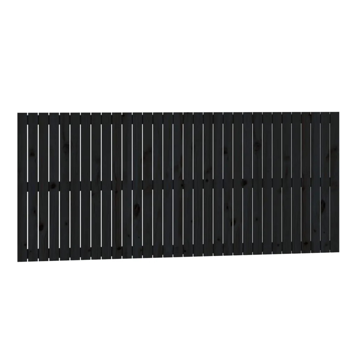 vidaXL Wand-Kopfteil Schwarz 204x3x90 cm Massivholz Kiefer 824882