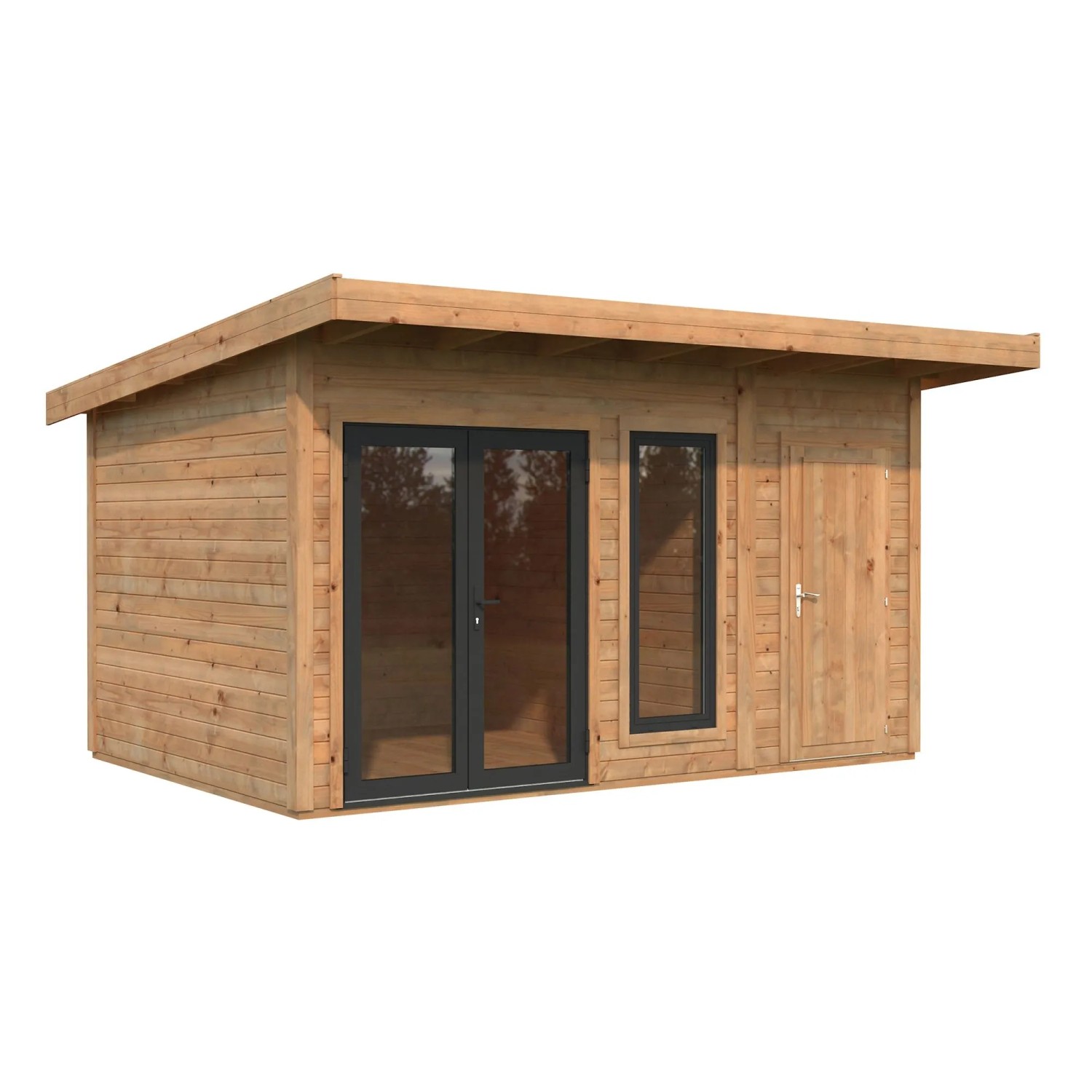 Palmako Holz-Gartenhaus Aurelia Pultdach Tauchgrundiert 436 cm x 300 cm 12,4 m²
