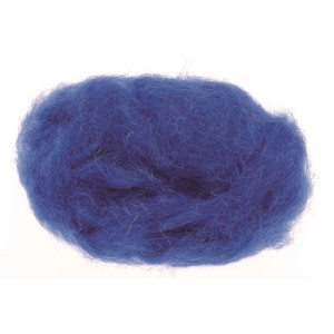 Königsblaue Schafwolle (30g) für Schmuckbasteln und Filzen.