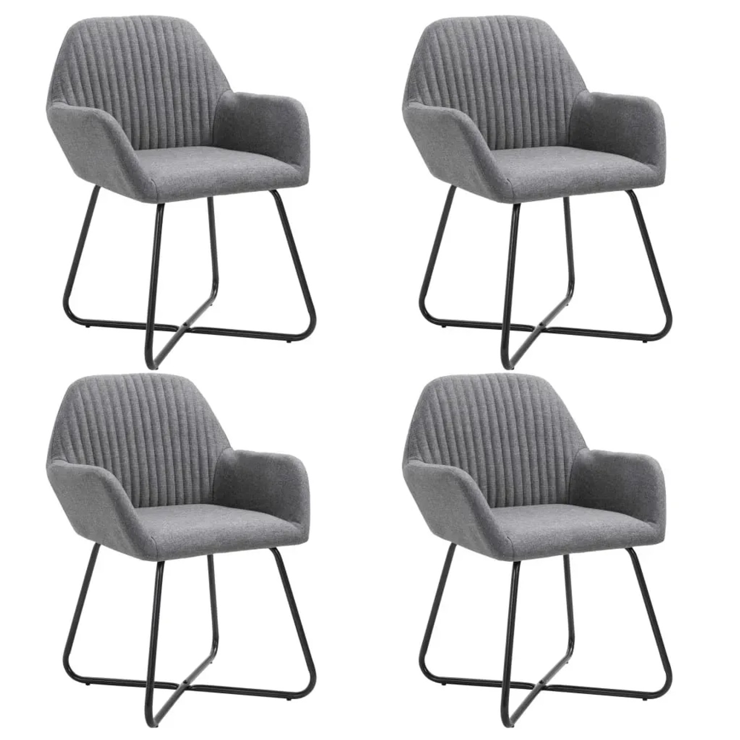 vidaXL Esszimmerstühle 4 Stk Dunkelgrau Stoff 277096