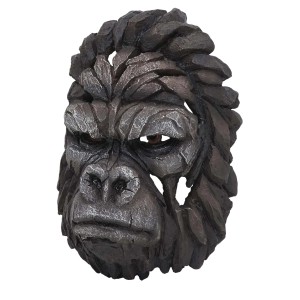 Dekorativer Gorilla Schädel (H41) aus Polyresin, 34cm hoch, zur Wandmontage.