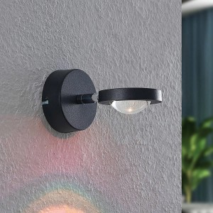 Lindby LED Wandleuchte Wandlampe Innen Edonita 9052002 Modern in Schwarz aus Metall 1-flammig Wohnzimmerleuchte