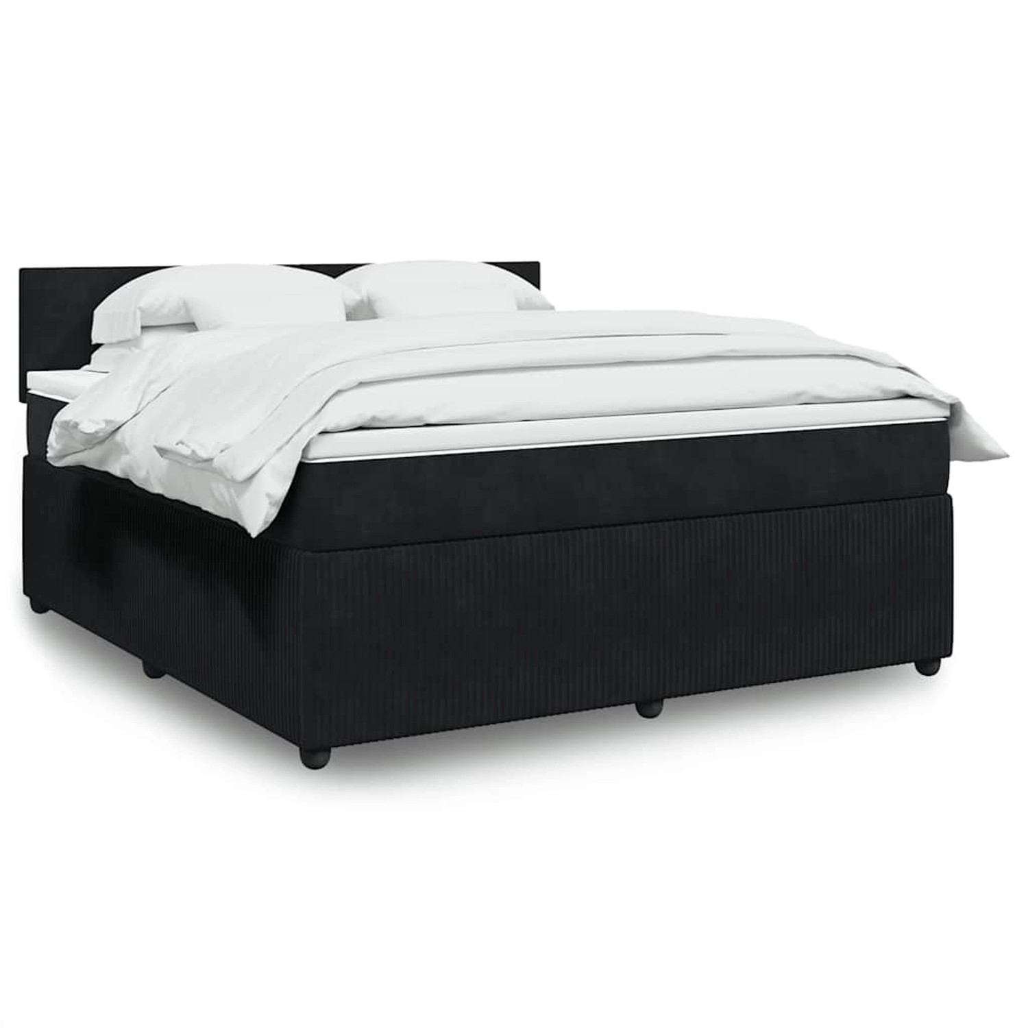 vidaXL Boxspringbett mit Matratze Schwarz 180x200 cm Samt 3290102 günstig online kaufen