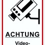 Warnschild Achtung Videoüberwachung, 30x20 cm, zur Kennzeichnung videoüberwachter Bereiche.