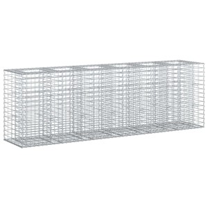 vidaXL Gabionen Hochbeet 2 Stk Silber 250 x 50 x 80 cm 3422231