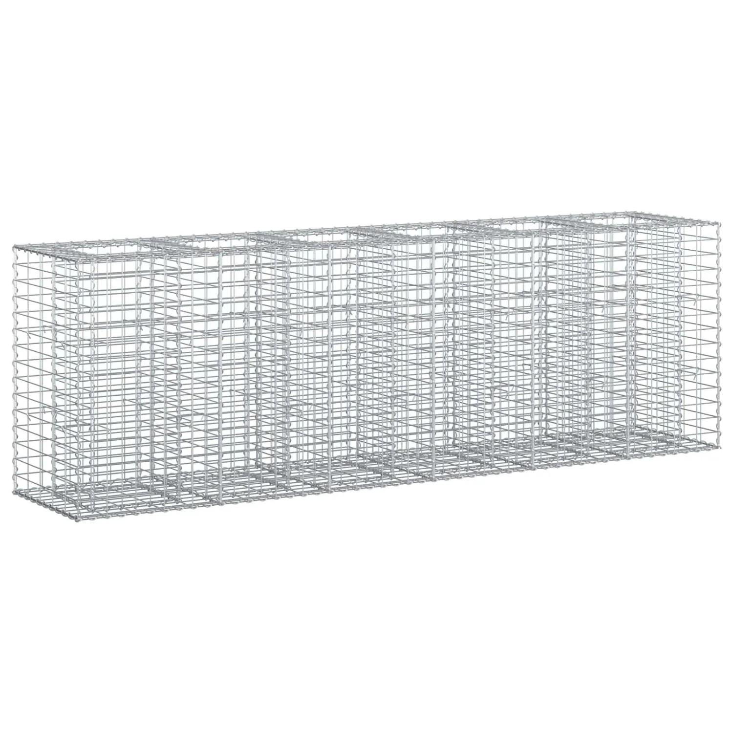 vidaXL Gabionen Hochbeet 2 Stk Silber 250 x 50 x 80 cm 3422231