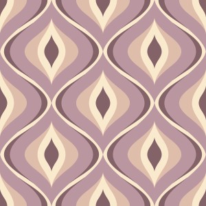 ESTAhome Vliestapete mit Retro Ornamenten in Violett, 50x900cm. Dekorative Wandgestaltung im Vintage Stil.