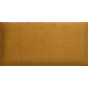 Rechteckiges Wandkissen, 60x30 cm, gelber Samt. Dekoratives Wandpolster für Wohnräume.