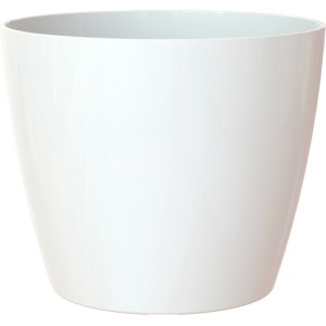 Weißer Artevasi Übertopf San Remo Ø 36 cm mit Rollen für Innen, aus Kunststoff.