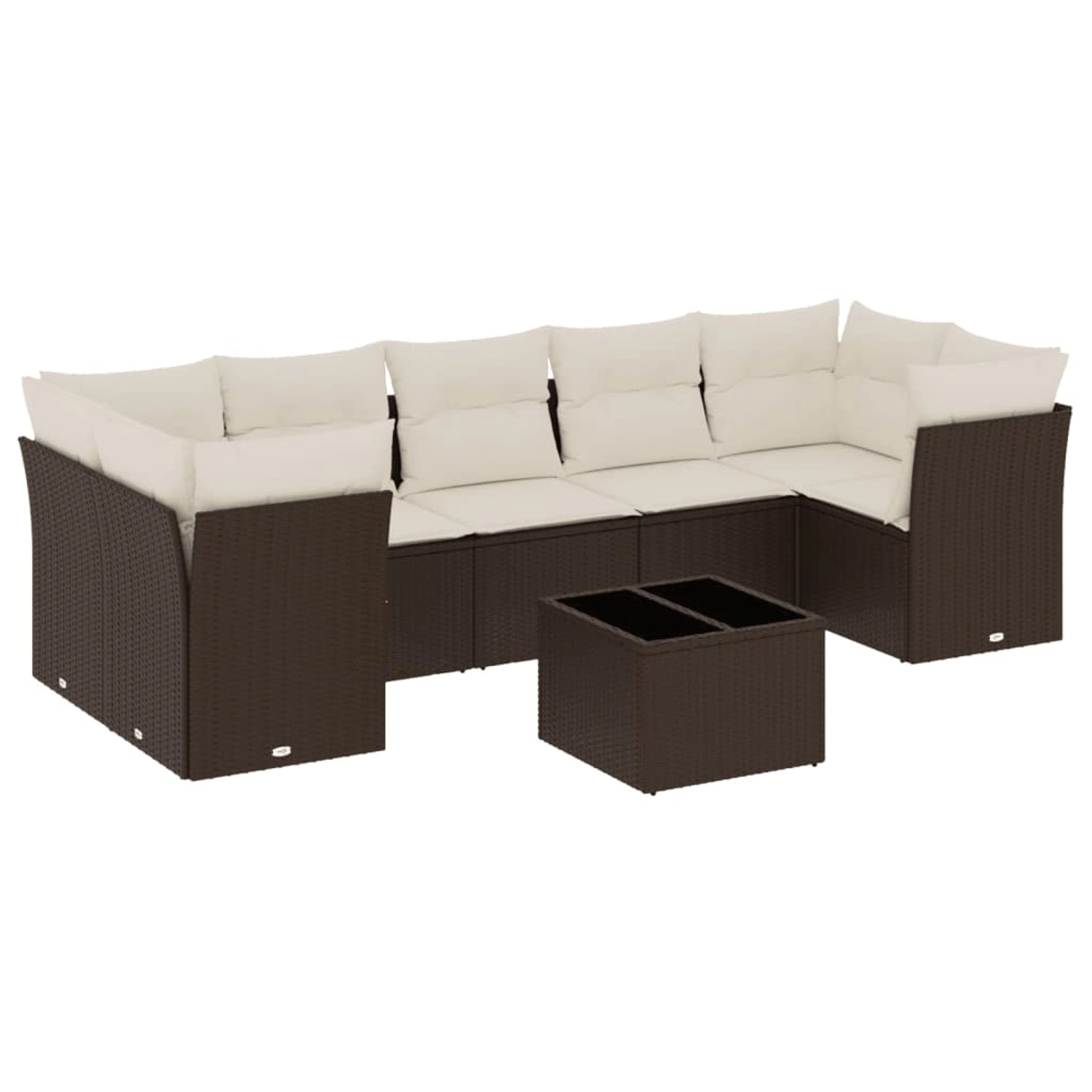 vidaXL 8-Tlg Garten-Sofagarnitur mit Kissen Braun Poly Rattan 3217293 günstig online kaufen