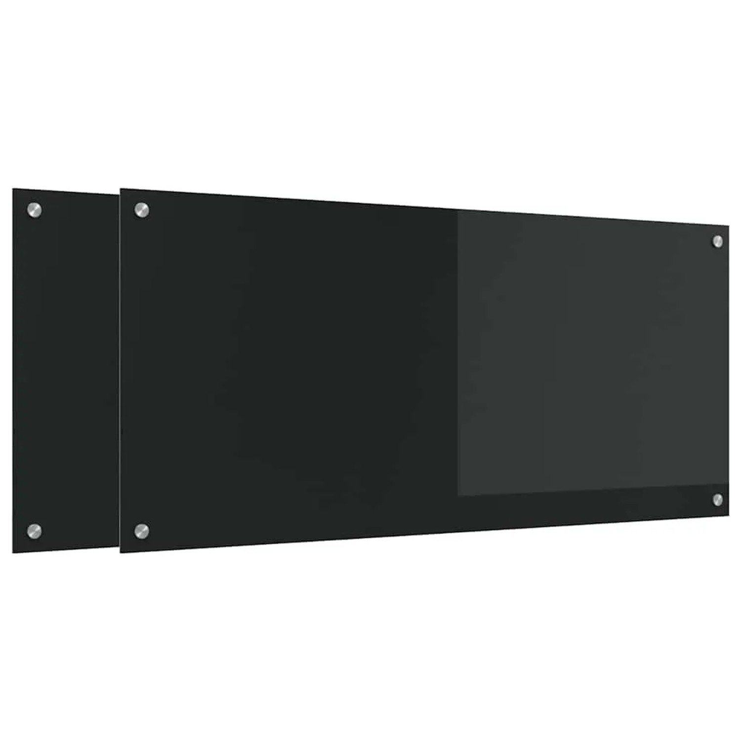 vidaXL Küchenrückwand 2 pcs Schwarz 110 x 50 cm Gehärtetes Glas 3415495