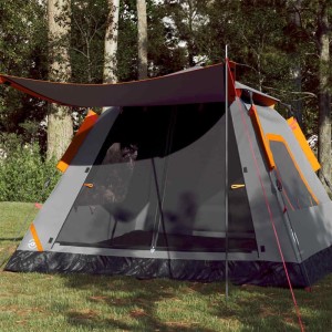 vidaXL Kuppel-Campingzelt 5 Personen Grau und Orange Quick Release 4004148