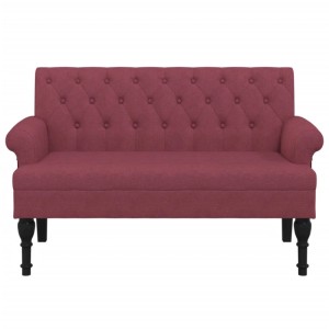 vidaXL Sitzbank mit Rückenlehne Weinrot 120x62x75,5 cm Stoff 372127